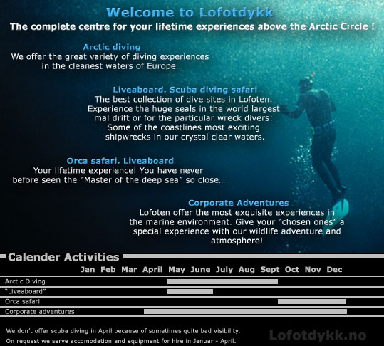 Diving / tauchen from the complete centre / basis in northern Norway
